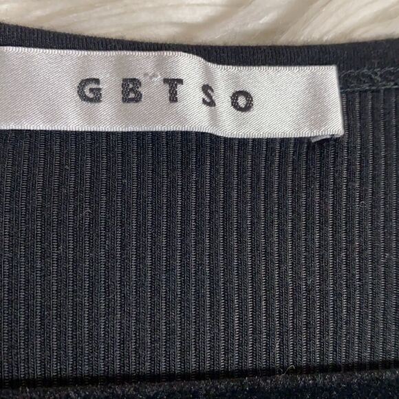 Gbtso Bodysuit Womens Size Medium ribbed button V Neck Black Essential Revolve - Picture 7 of 8